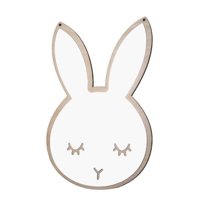 1 pc miroir mignon lapin en forme de mural décalcomanie autocollants décoratif pour enfants infantile CHAINE DE COU VENDUE SEULE