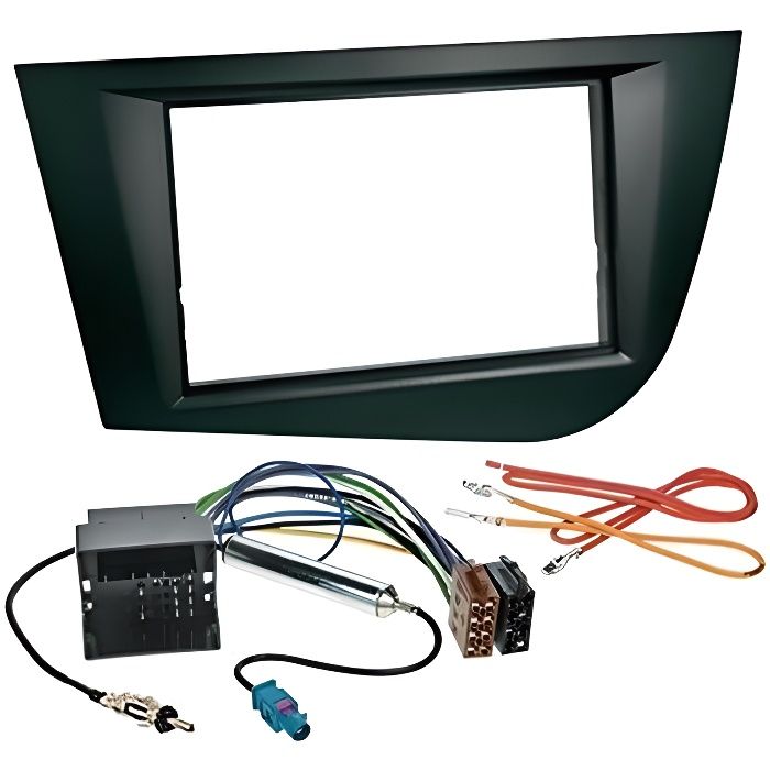 Cadre de radio SEAT LEON 2005 autoradio 2 DIN adaptateur antenne et cablage ISO