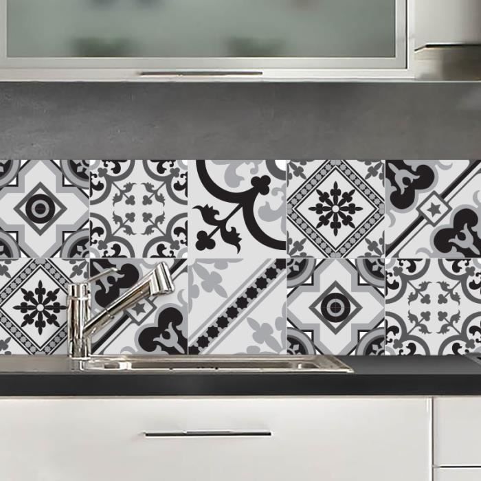 CREDENCE ADHESIVE MILAN NOIR ET BLANC 40X100 CM