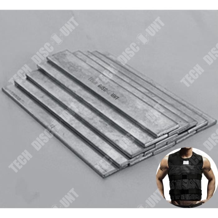 TD® Plaque d'Acier pour gilet de Poids 1.54 kg/ Plaque pour Gilet de Musculation/ Plomb pour Gilet de Charge