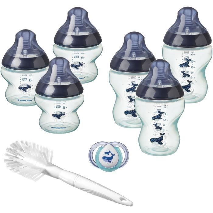 TOMMEE TIPPEE Biberon Kit Naissance Closer to Nature, Décoré Baleine