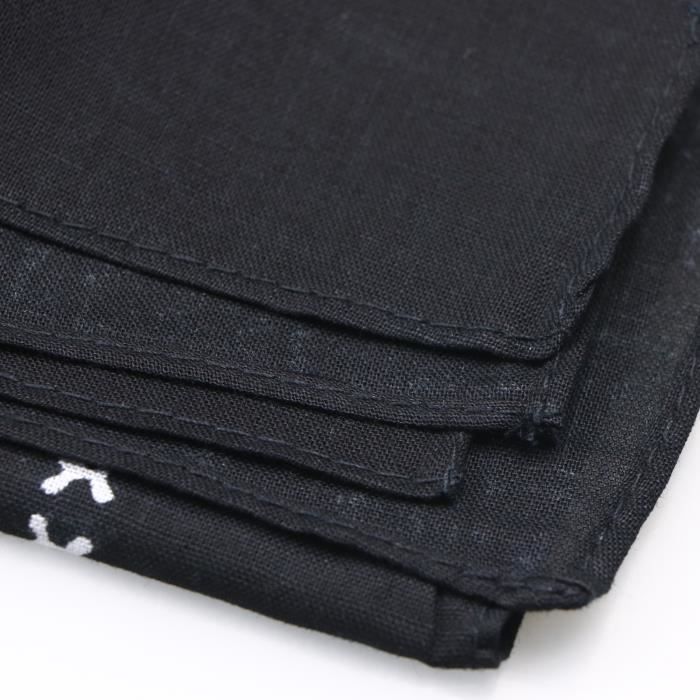 Bandana Noir avec Dessin de Crâne Blanc Recto-Verso Foulard