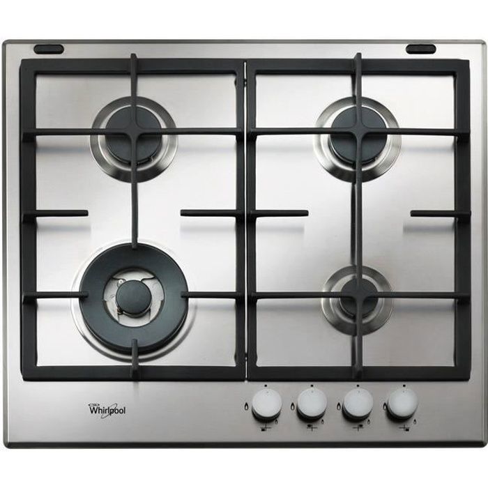 Whirlpool GMA 6422-IX, Intégré, Cuisinière à gaz, Acier inoxydable, Acier inoxydable, Fonte, Gauche