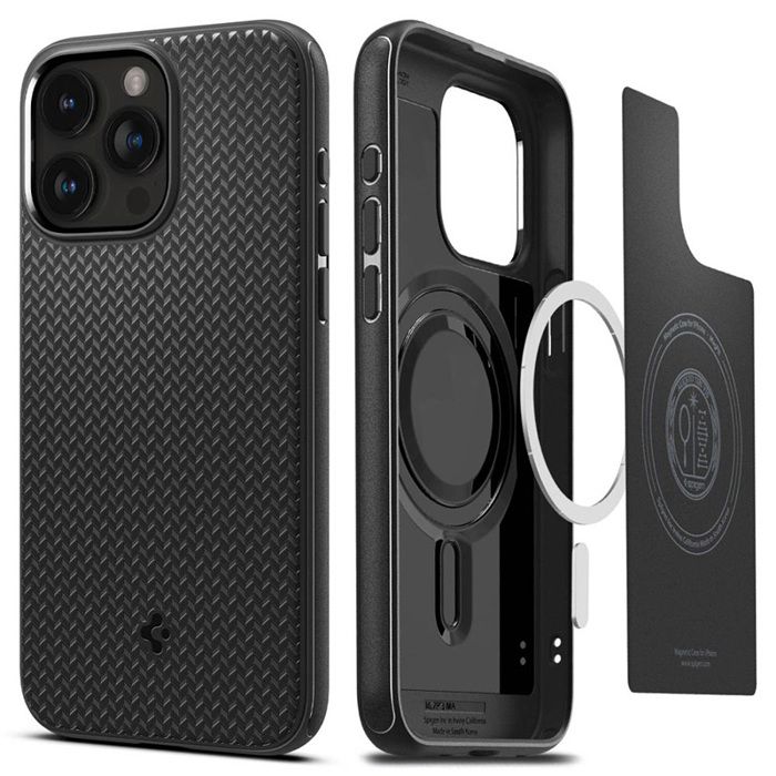 Coque téléphone - Spigen - Mag Armor MagFit - iPhone 15 Pro Max - Noir Mat - TPU Durable
