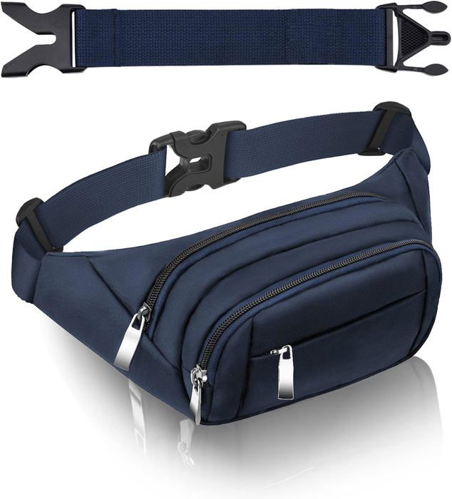Sac Banane Imperméable RISIPU - 3 Poches Zippées, Prise Casque - Pour Running, Randonnée, Voyage - Homme Femme