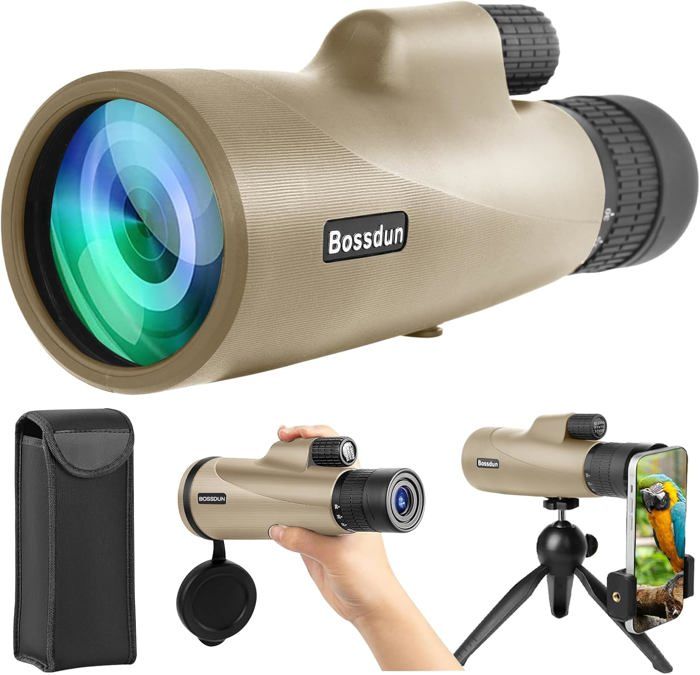 Monoculaire Zoom 10-30x50 HD Avec Trépied Et Support Smartphone – Observation Oiseaux, Étoiles, Randonnée