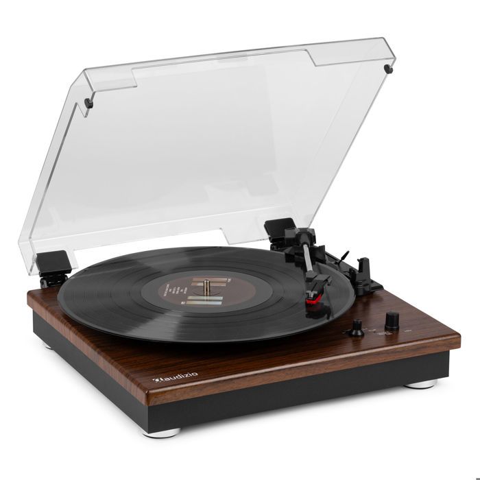 Platine Vinyle Bluetooth Audizio RP112AL – Haut-parleurs Intégrés, 33/45/78 Tours, Design Chêne Rétro