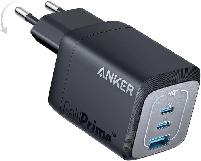 Anker Chargeur USB C Prime GaN Chargeur Rapide Compact et Pliable à 3 Ports
