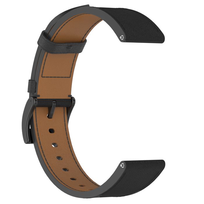 INF Bracelet de montre en cuir véritable pour Samsung Watch 4 5 6 7 Le noir