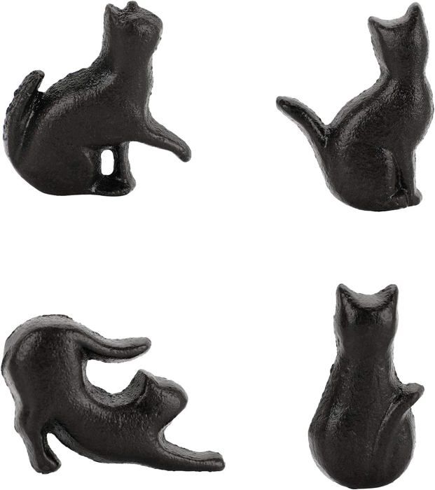 Lot de 4 boutons de tiroir en fer en forme de chat pour armoire cuisine armoire placard décoration de la maison