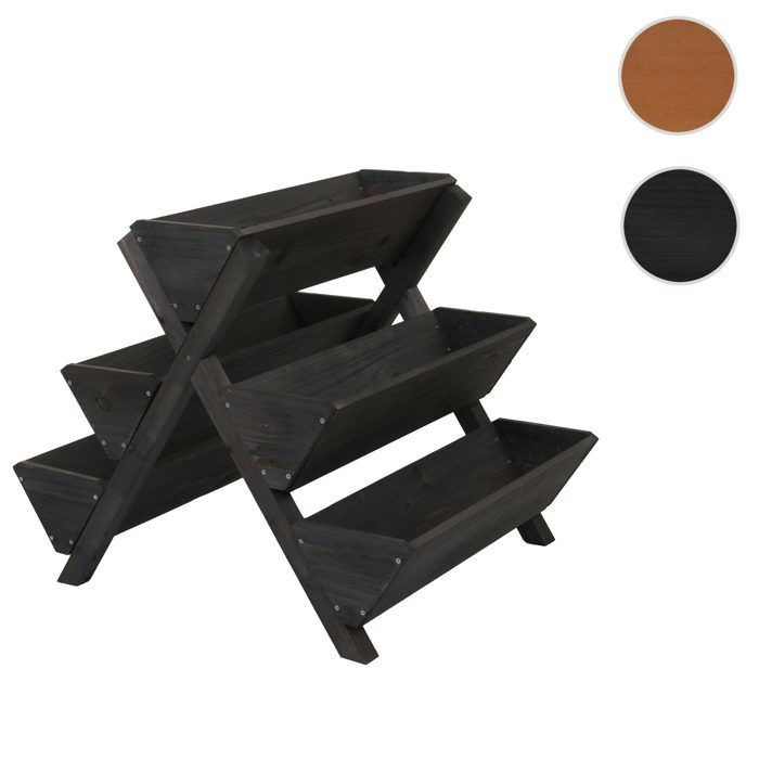 Escalier à plantes HWC-O15 avec 5 bacs 56x56x70 cm bois MVG anthracite Escalier à plantes HWC-O15 avec 5 bacs 56x56x70 cm bois MVG anthracite