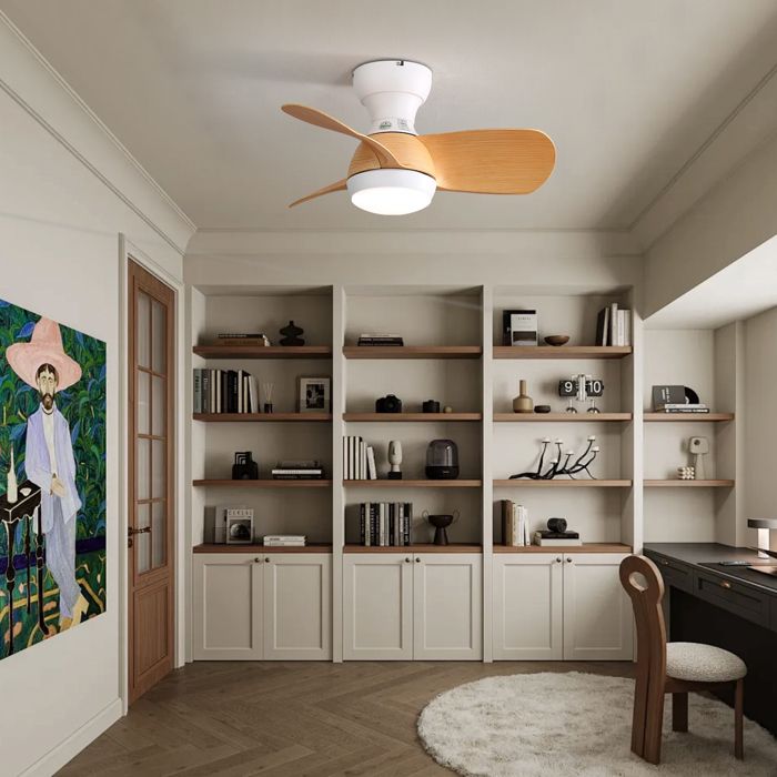 23 Inch Mini Led Ceiling Fan With 3 Color Dimmable 3 ABS Blades Remote Control DC Motor For Bedroom - Rejimenez2025