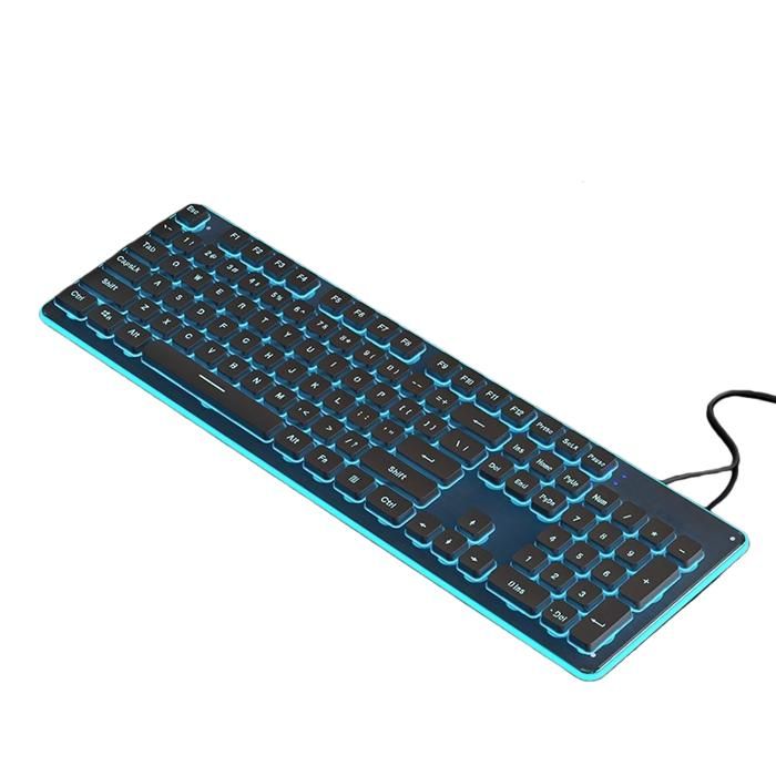 Clavier mécanique de jeu 104 touches rétroéclairage RGB design ergonomique port USB durable noir