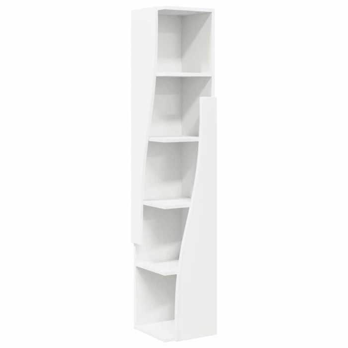 Meuble dangle en bois dingénierie - vidaxl - Blanc - 275x27x140 cm - 4 étagères - Gain de place - Robuste et durable