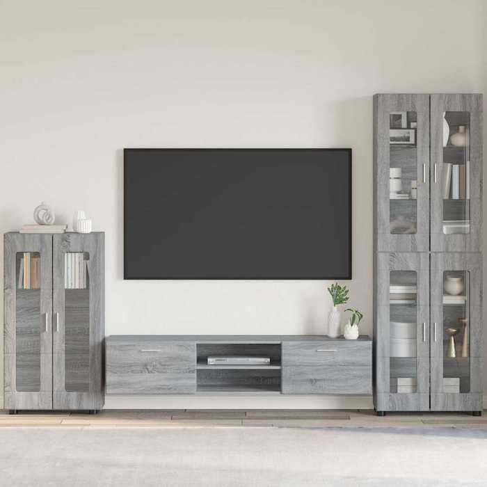 Moderne Cabinet SalonCommode meuble de rangement - Bahaut Buffet Gris Sonoma 555 x 29 x 100 cm Bois dingénierie@FR(518593)