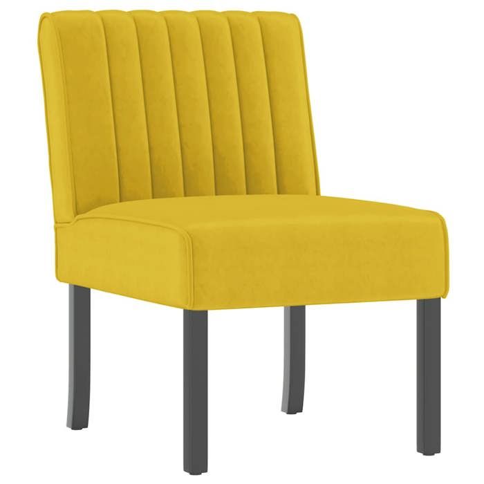 BEST-HOME Meuble de Siège - UU - Fauteuil sans accoudoirs jaune velours HH1245