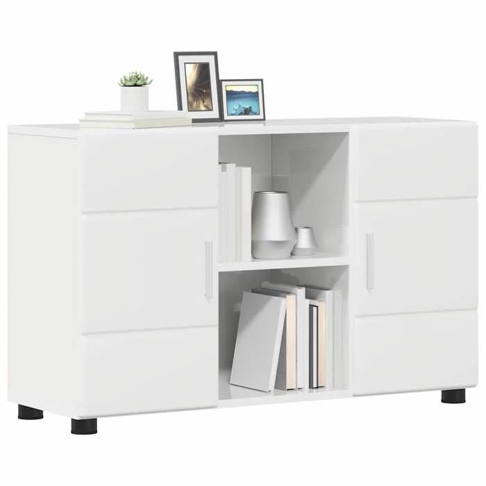 Printemps 2026 SoldesBuffet de rangement/Buffet Bahut - Buffet salle à manger Blanc brillant 885x305x555 cm Bois dingénierie 2