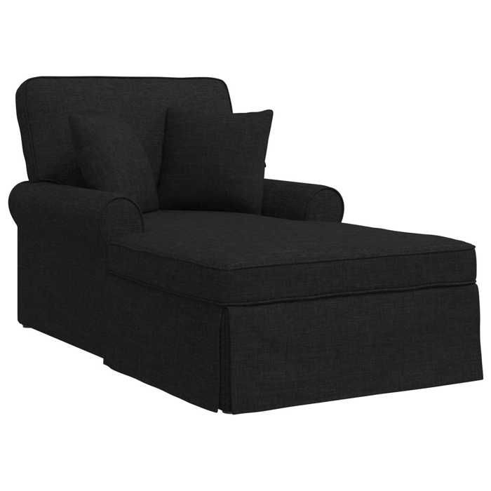 Les Soldes Chaise lounge (1 PLACE) - CLOUD - Fauteuil Relax - Transat SALON - avec jupe Noir 91x157x91 cm tissu J1650
