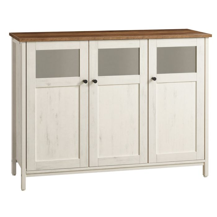 Buffet de Rangement Industriel Armoire 3 Portes avec Cadre en Acier pour Cuisine Salon Entrée Marron et Blanc Buffet de Rangement Industriel Armoire 3 Portes avec Cadre en Acier pour Cuisine Salon Entrée Marron et Blanc
