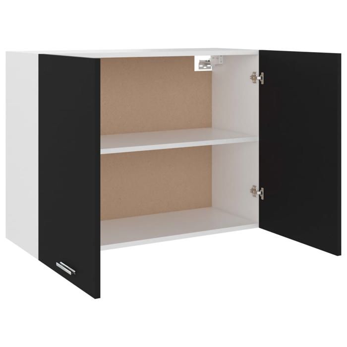 Remise 2026®Caisson haut cuisine Noir - Vitrine suspendue Lyon Noir 80x31x60cm - Bois dingénierie 253 9444945