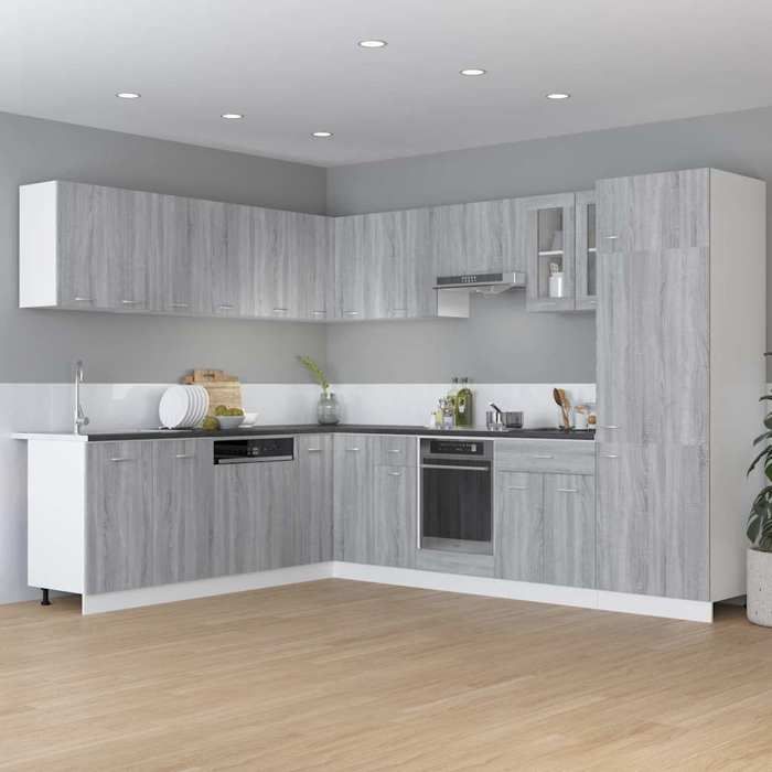 ShieldPro®Gris Placard/Armoire Haut - Armoire dangle suspendue - CLOUD - Cabinet de cuisine - Lyon Gris Sonoma 57x57x60 cm - Bois