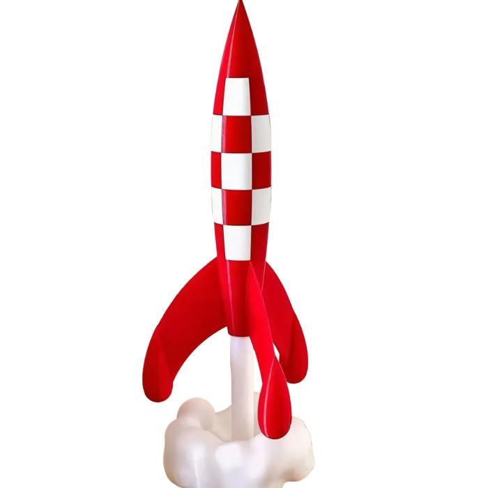 Lampe Fusée Tintin 37 cm – Veilleuse LED Décoration – Alimentation USB – Ambiance BD - NEUF