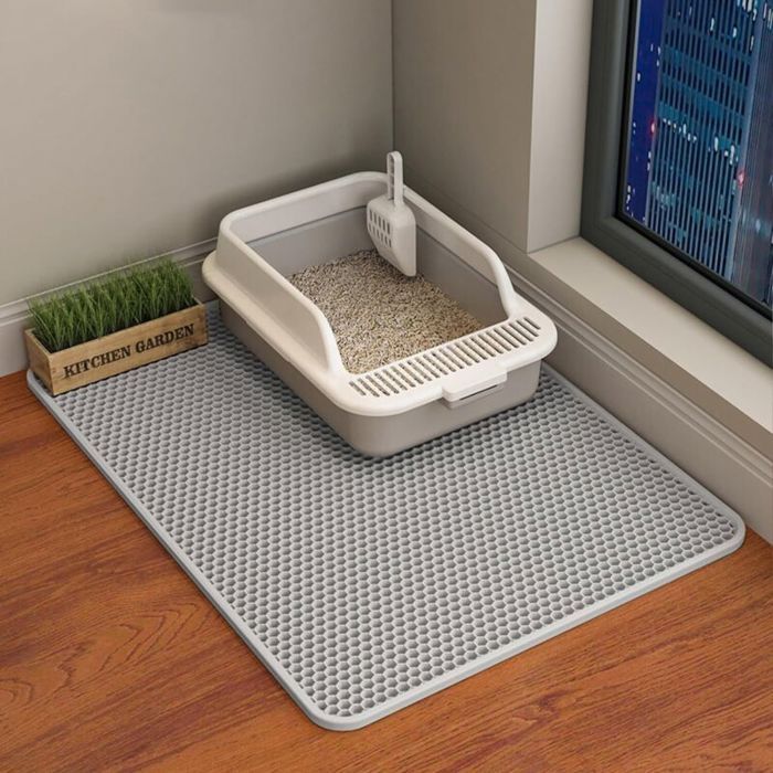 Tapis pour litière de chat - Virex® - 75x55 cm - Imperméable - Double couche - EVA - Nettoyage facile - Antidérapant