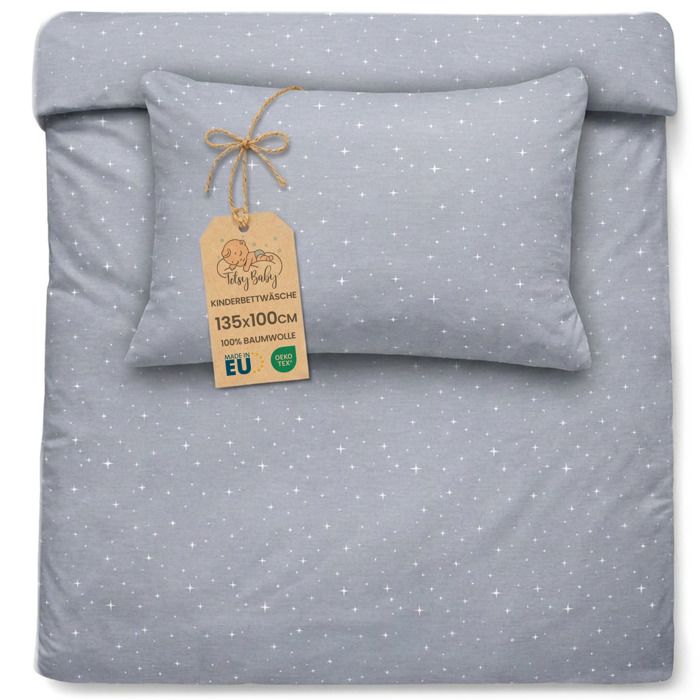 Housse de couette enfant 100x135 cm - Coton linge de lit Parure avec housse 100 x 135 cm et taie d’oreiller 40 x 60 cm Galaxie