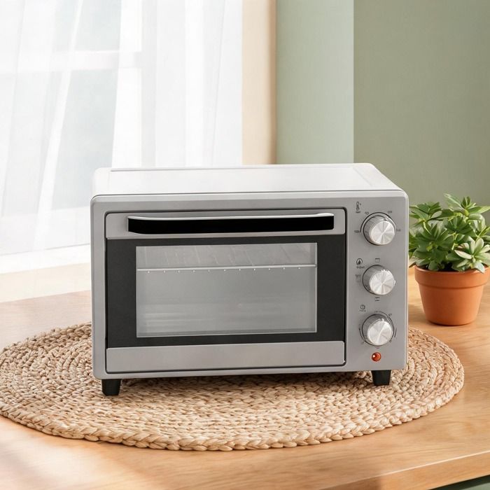 Mini four 21 L 3 modes cuisson minuterie 60 min acier inoxydable poli argent
