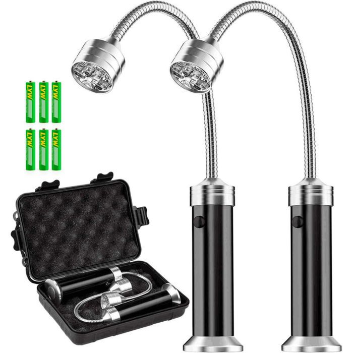 Lampe pour Barbecue Lot de 2 Lumières LED de Gril BBQ avec Base magnétique Rotation à 360 Degrés Flexible Réglable pour Barbecue