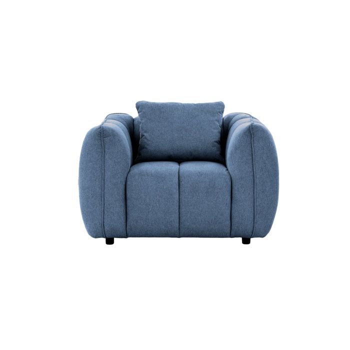HAVANA - Fauteuil tissu lisse Bleu HAVANA - Fauteuil tissu lisse Bleu