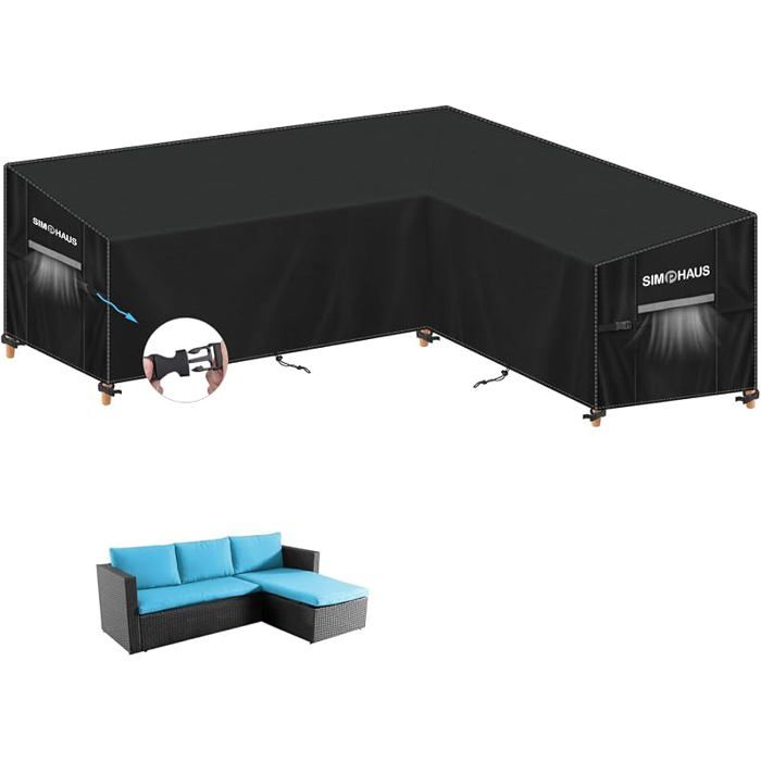 Housse pour Canape Dangle Imperméable Housse Salon de Jardin Exterieur Angle Housses de Protection pour 210x140x90x80/60cm