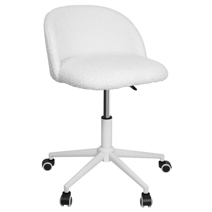 Chaise de bureau coiffeuse en tissu peluche conception nuage épais hauteur réglable adaptée aux bureaux chambres à coucher