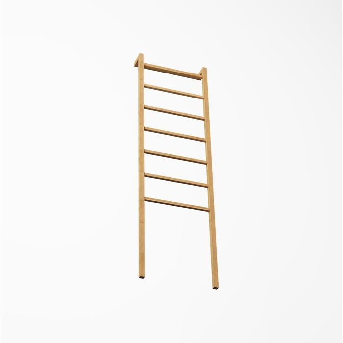 ELVORIN Échelle porte-serviettes à poser contre le mur 50 x 229 x 1727 cm en bambou 7 barreaux coloris naturel