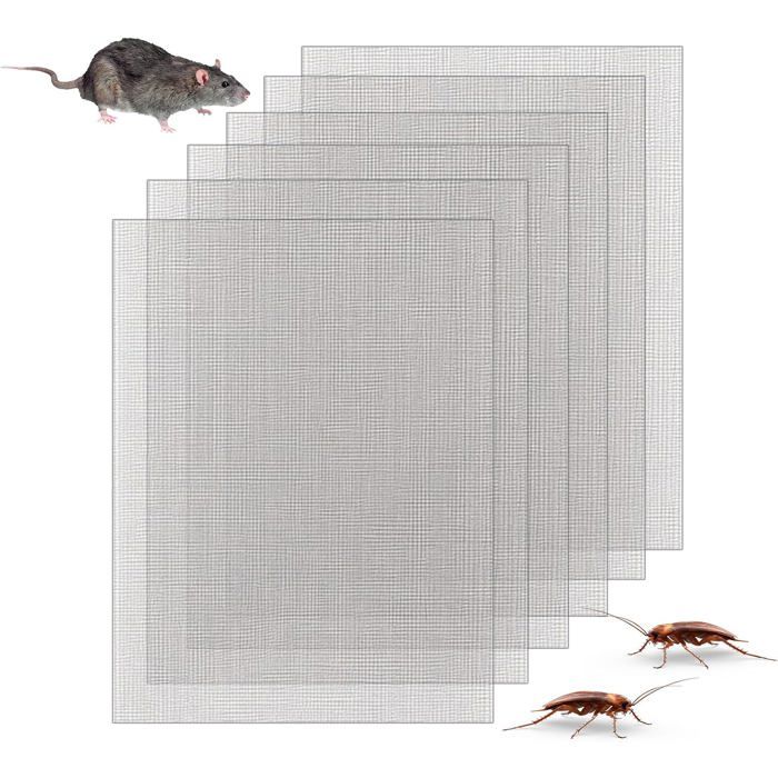 Panneau grillage rigide - Pack 6 feuilles acier inoxydable 304 maille 20 mesh format 15 x 21 cm grille aération et ventilation