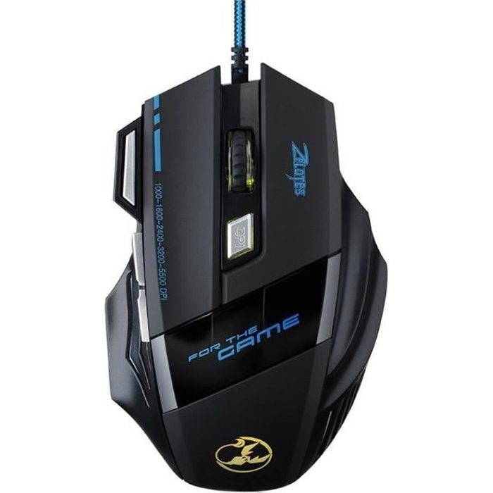 5500 DPI Souris de Jeu LED Optique] Zelotes 7 Boutons Souris Gaming Filaire Profesionnel Gaming Mouse USB avec 5 Niveux DPI Régla…