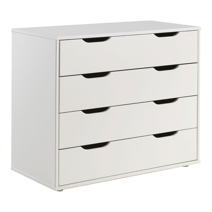 Commode à 5 Tiroirs Blanche - Organisation Bureau, Salon Ou Chambre - Rangement Livres, Fournitures, Accessoires