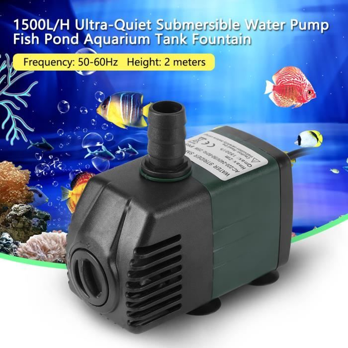 Pompe de fontaine, pompe à eau submersible 15W 1500L/H petite pompe de  fontaine extérieure silencieuse pour étangs, aquariums, aquariums.