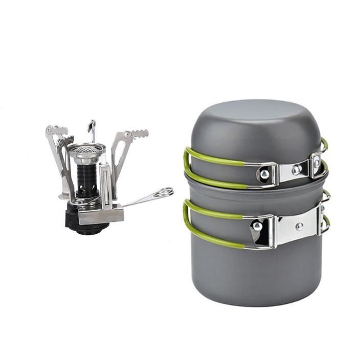Camping En Plein Air Ustensiles De Cuisine Kit De Mess Ustensiles De Cuisine Pliant Casserole Poêle Poêle Maille Sac