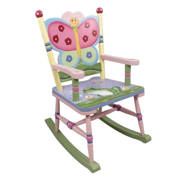Chaise A Bascule Siege En Bois Pour Decor Chambre Enfant Bebe Fille Fantasy Fields W 7499a Cdiscount Puericulture Eveil Bebe