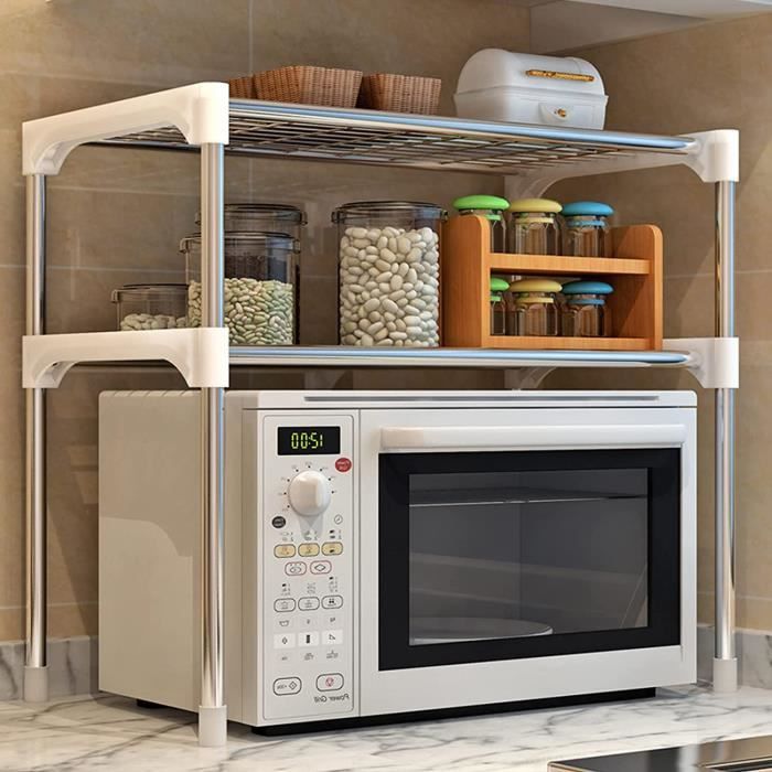 1pc support de four à micro-ondes 2 couches support de rangement armoire de cuisine comptoir