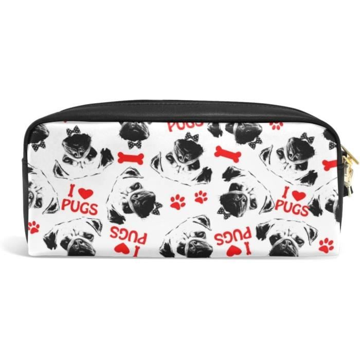 Trousse De Maquillage Plate - Motif Chien Carlin Fauve - Catseye - Neuf Avec étiquettes