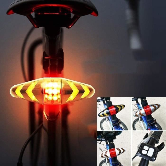 Feu Arrière Vélo Solaire Rechargeable - Lampe LED + Réflecteur Rouge