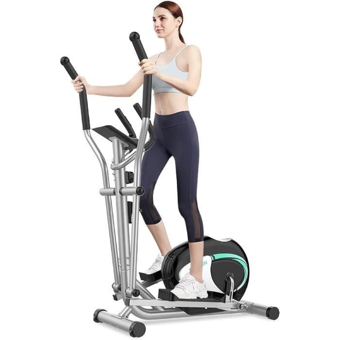 Vélo elliptique avec écran LCD Cross Trainer Home Trainer Appareil de Fitness Cardio 98 cm x 49 cm x 150cm Noir