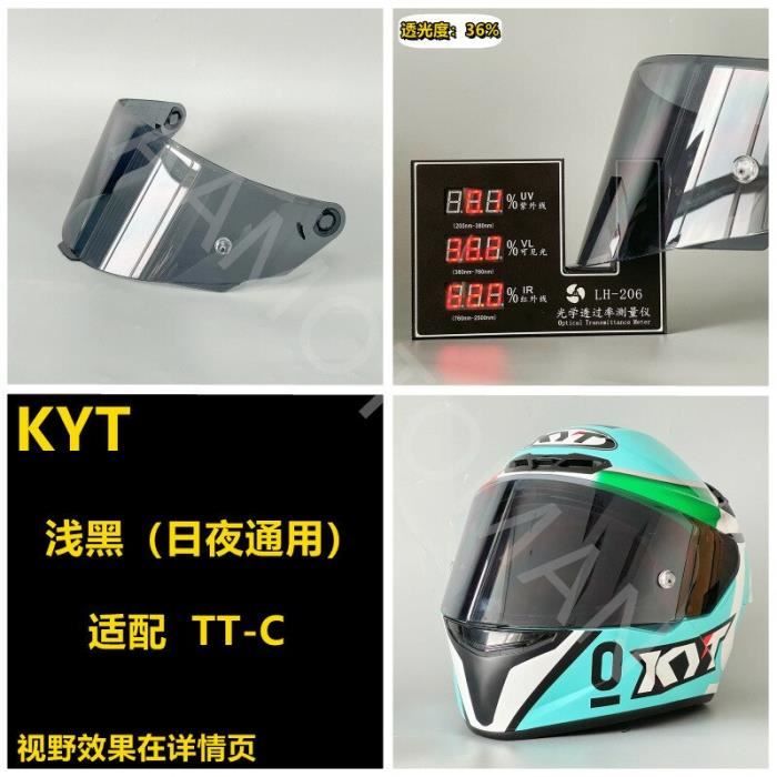 (Noir léger) Visor de casque de moto pour le casque de casque Moto TT-C  Accessoires Moto-Scratch Bouclier de vent