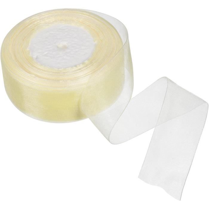 Décoration Mariage Ruban Organza Transparent Brillant 6mm X 454m - Blanc - Pour Emballage Cadeaux Et Décoration Événements Longueur 454 Metres