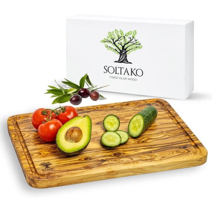 Lot De 4 Planches à Découper En Bois D'olivier - Fait Main - Style Méditerranéen - Pour Fromage, Viande, Apéro