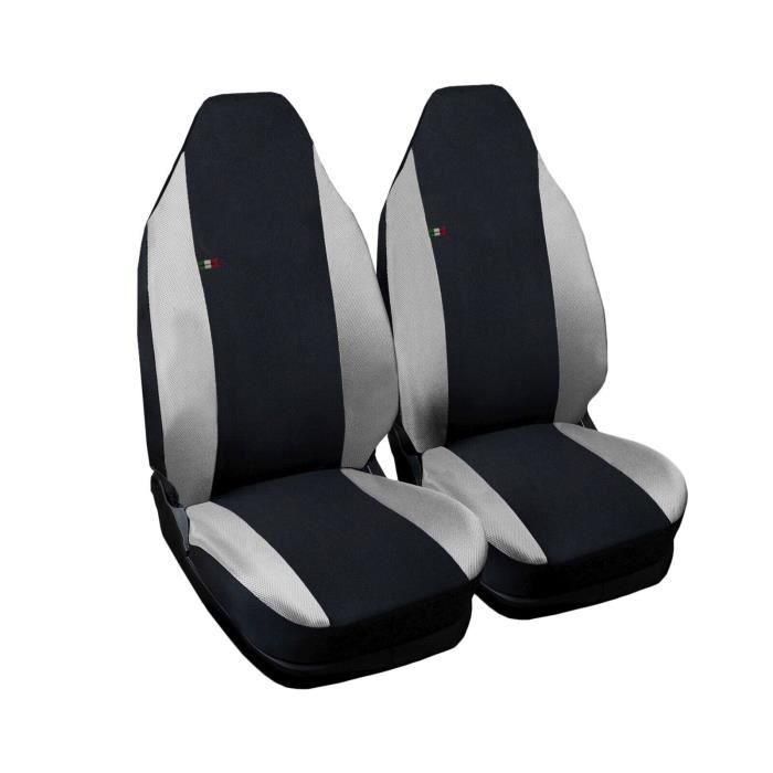 Housses de siège deux-colorés pour Smart fortwo 2ème série - noir gris clair