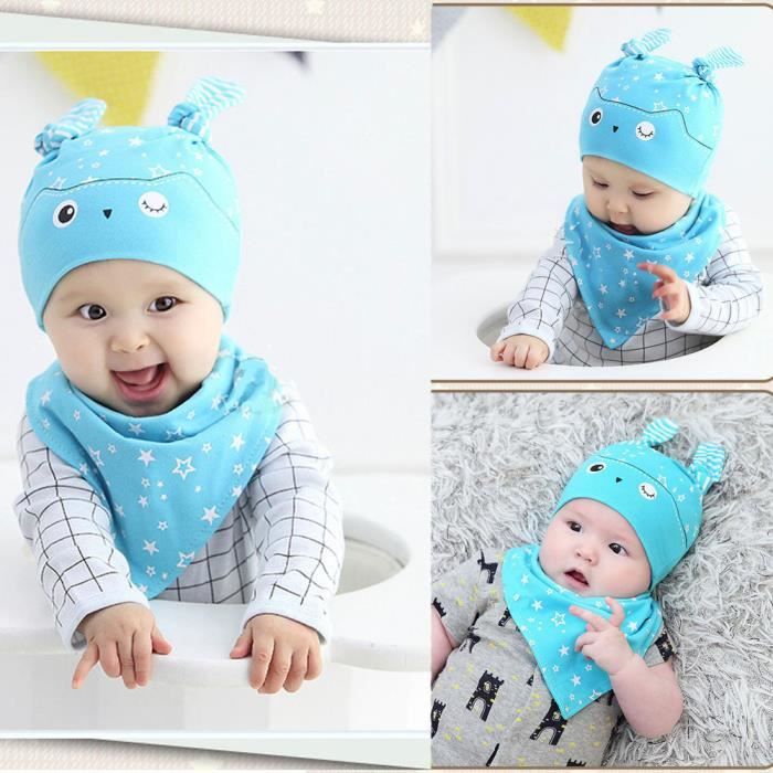 Fricemarke Bebe Filles 2 Pcs Set Chapeau Bandana Bavoir Salive Serviette Tete Scarf Mignon Mode Lhlbu 911 Bleu Cdiscount Pret A Porter