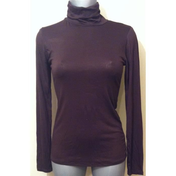 sous pull marron femme